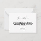 感謝してい結婚の4枚の写真のコラージュ ノートカード (裏面)