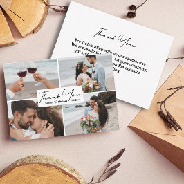 感謝してい結婚の4枚の写真のコラージュ ノートカード