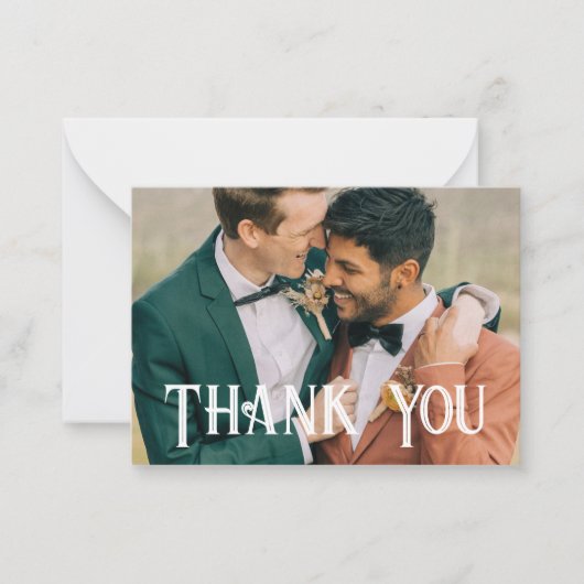 感謝してい結婚ゲイの写真のqrコード ノートカード (正面)
