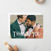 感謝してい結婚ゲイの写真のqrコード ノートカード (正面/裏面インサイチュ)