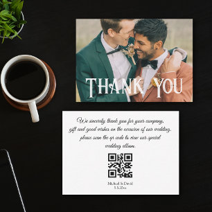 感謝してい結婚ゲイの写真のqrコード ノートカード