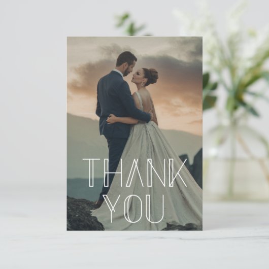 感謝してい結婚タイポグラフィの写真のqrコード 招待状 (スタンド正面)