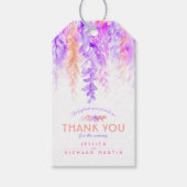 感謝してい結婚フローラ抽象芸術イベント紫オレンジ ギフトタグ (正面)