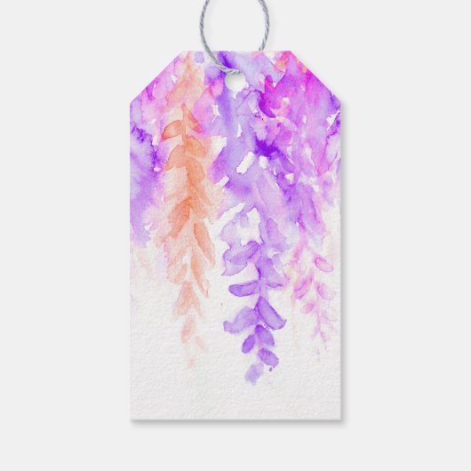 感謝してい結婚フローラ抽象芸術イベント紫オレンジ ギフトタグ (裏面)