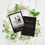 感謝してい結婚モダンの写真ミニマルのスクリプト 招待状<br><div class="desc">白黒モダンのシンプル結婚コンテンポラリーサンキューカード。モダン素晴らしミニマルデザインスイートの一部。</div>