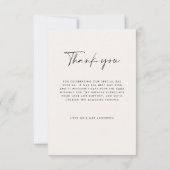 感謝してい結婚モダンの写真ミニマルのスクリプト 招待状 (裏面)