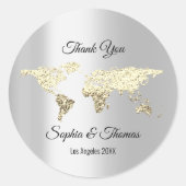 感謝してい結婚世界地図デスティネーションゴールデングローブ ラウンドシール (正面)