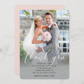 感謝してい結婚写真エレガント書 サンキューカード (正面/裏面)
