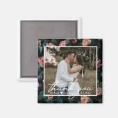 感謝してい結婚白シックな手書き マグネット (正面/裏面)