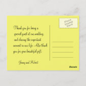 感謝してい結婚黄色いバラの花 ポストカード (裏面)