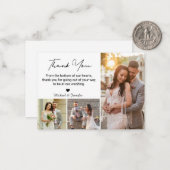 感謝してい結婚3枚の写真コラージュシンプルモダン写真 ノートカード (正面/裏面インサイチュ)