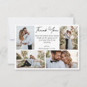 感謝してい結婚4枚の写真コラージュのミニマル カード (正面)