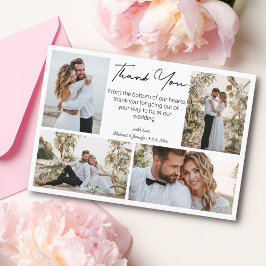 感謝してい結婚4枚の写真コラージュのミニマル カード