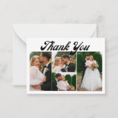 感謝してい結婚4枚の写真コラージュのレトロスクリプト ノートカード (正面)