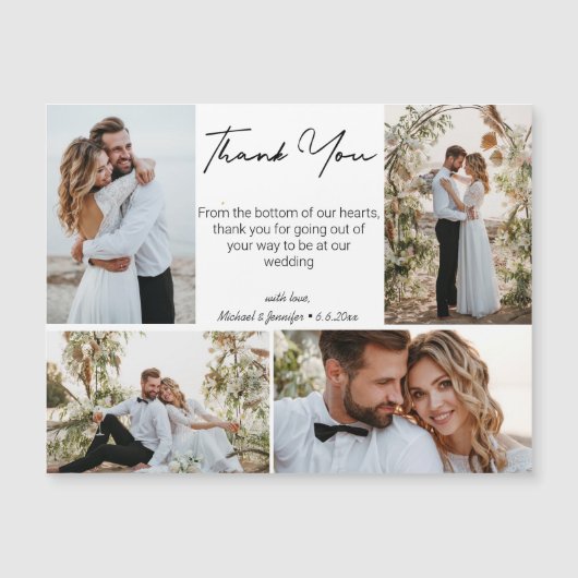 感謝してい結婚4枚の写真コラージュスタイリッシュ磁石 (正面)