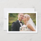 感謝してい緑のタイポグラフィ結婚の写真 カード (裏面)