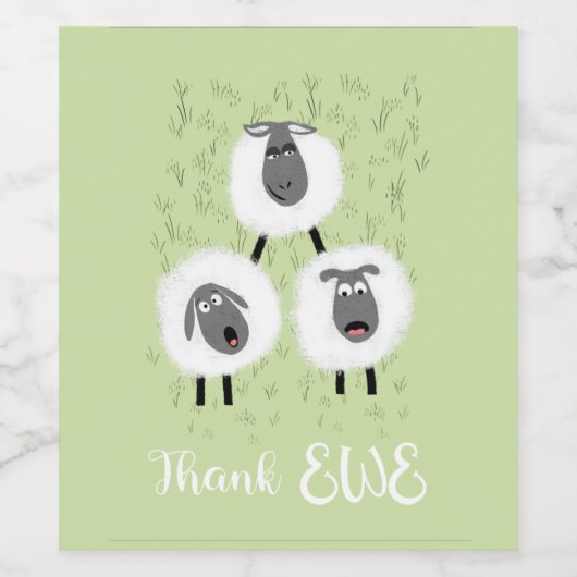 感謝してい羊の農家のクリスマスの陶器のオーナ ワインラベル (シングルラベル)