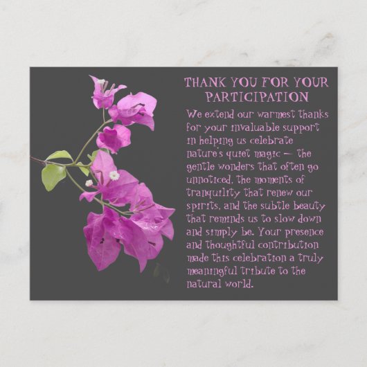 感謝してい自然イベント ポストカード (正面)