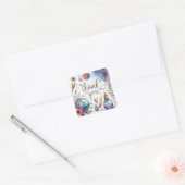 感謝してい花デザイン スクエアシール (封筒)