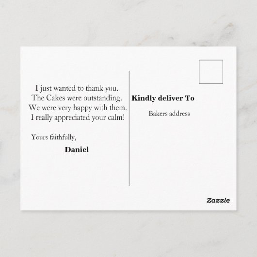 感謝してい菓子 ポストカード (裏面)