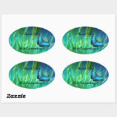 感謝してい蝶 楕円形シール (シート)