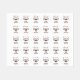 感謝してい誕生日コアラ ラベル