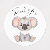 感謝してい誕生日コアラ ラベル (デザイン1)