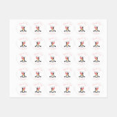 感謝してい誕生日ピンク牛のステッカー ラベル (シート)