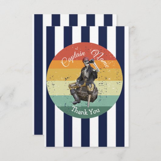 感謝してい誕生日航海の サンキューカード (正面/裏面)