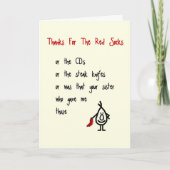 感謝してい赤いソックスのために – 予測できなあなた感謝していの詩 サンキューカード (正面)