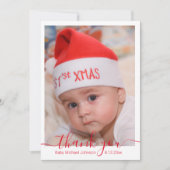 感謝してい赤い男の赤ちゃん写真 ノートカード (正面)