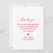 感謝してい赤い男の赤ちゃん写真 ノートカード (裏面)