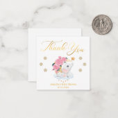 感謝してい赤ちゃんシャワーかわいい象金ゴールド ノートカード (正面/裏面インサイチュ)
