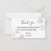 感謝してい赤ちゃんシャワーフローラミニマルモダンム ノートカード (正面)