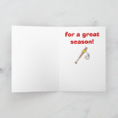 感謝してい野球のコーチ素晴らしに サンキューカード (内部)