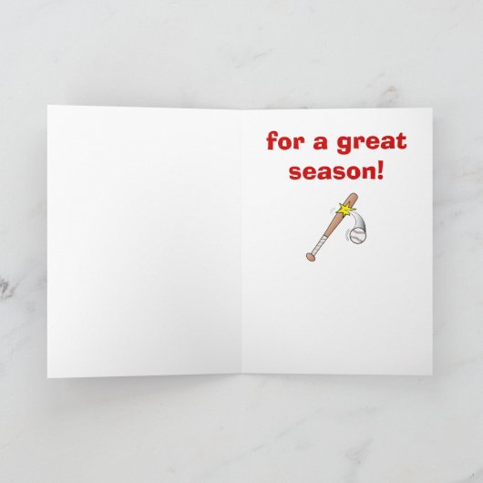 感謝してい野球のコーチ素晴らしに サンキューカード (内部)