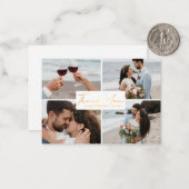 感謝してい金ゴールドの写真結婚のコラージュ ノートカード (正面/裏面インサイチュ)