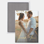感謝してい金ゴールドの写結婚真 マグネット (正面/裏面)