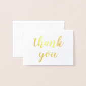 感謝してい金ゴールドフォイルの名刺 箔カード (封筒付き正面)