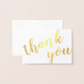 感謝してい金ゴールドフォイルの名刺 箔カード (封筒付き正面)