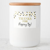 感謝してい金ゴールドブラック紙吹雪 フードラベル (正面)