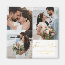 感謝してい金ゴールド書結婚の3枚 マグネット