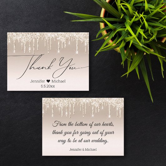 感謝してい金ゴールド贅沢グリッター結婚ズ ノートカード