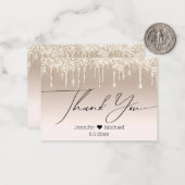 感謝してい金ゴールド贅沢グリッター結婚ズ ノートカード (正面/裏面インサイチュ)