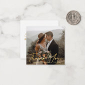 感謝してい金ゴールド高級結婚手書き ノートカード (正面/裏面インサイチュ)