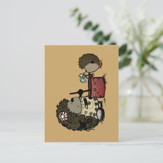 感謝してい食べ物を与えお母さん ポストカード (スタンド正面)