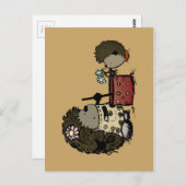 感謝してい食べ物を与えお母さん ポストカード (正面/裏面)