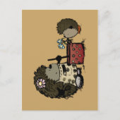 感謝してい食べ物を与えお母さん ポストカード (正面)