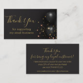 感謝してい黒金ゴールドシックなスモールビジネス エンクロージャーカード (正面/裏面)