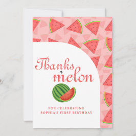 感謝してい1歳の誕生日スイカ サンキューカード